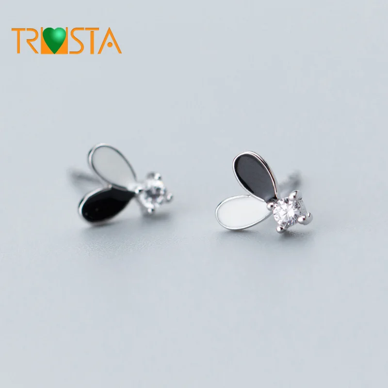 Trusta 100% 925 Настоящее серебро пробы ювелирные изделия крошечные 7 мм X 8 Сердце с CZ