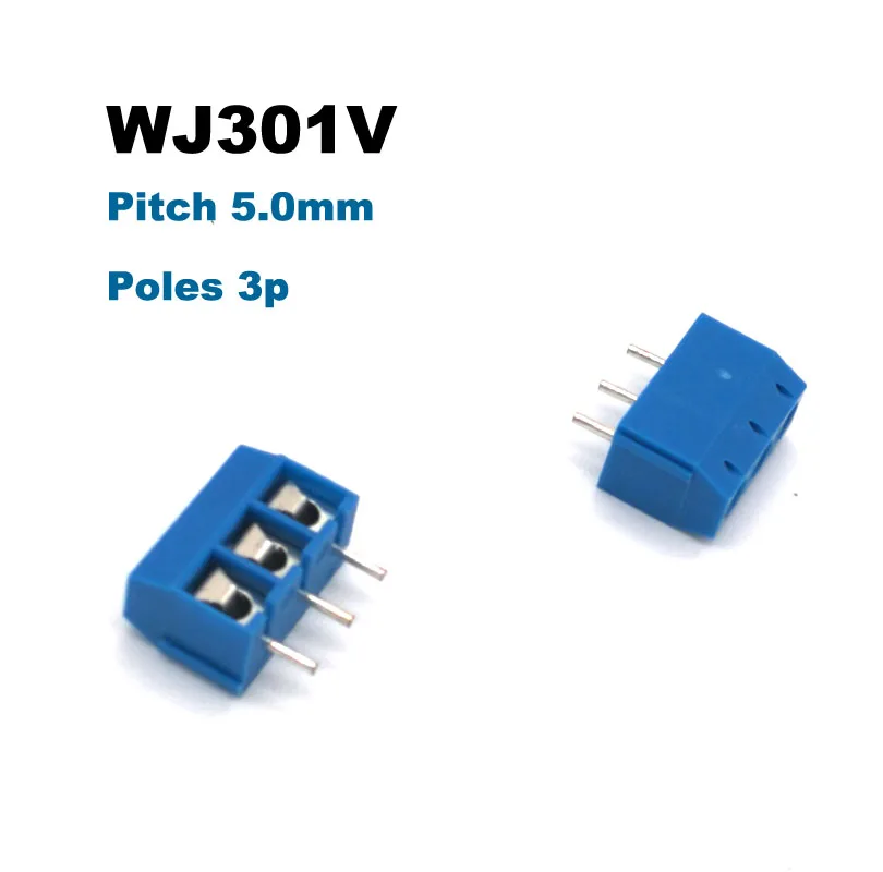 5/20 шт Шаг 5 мм 2P 3P винт PCB клеммный блок соединители bornier 301 в прямые контакты провода кабель латунь morsettiera 15A