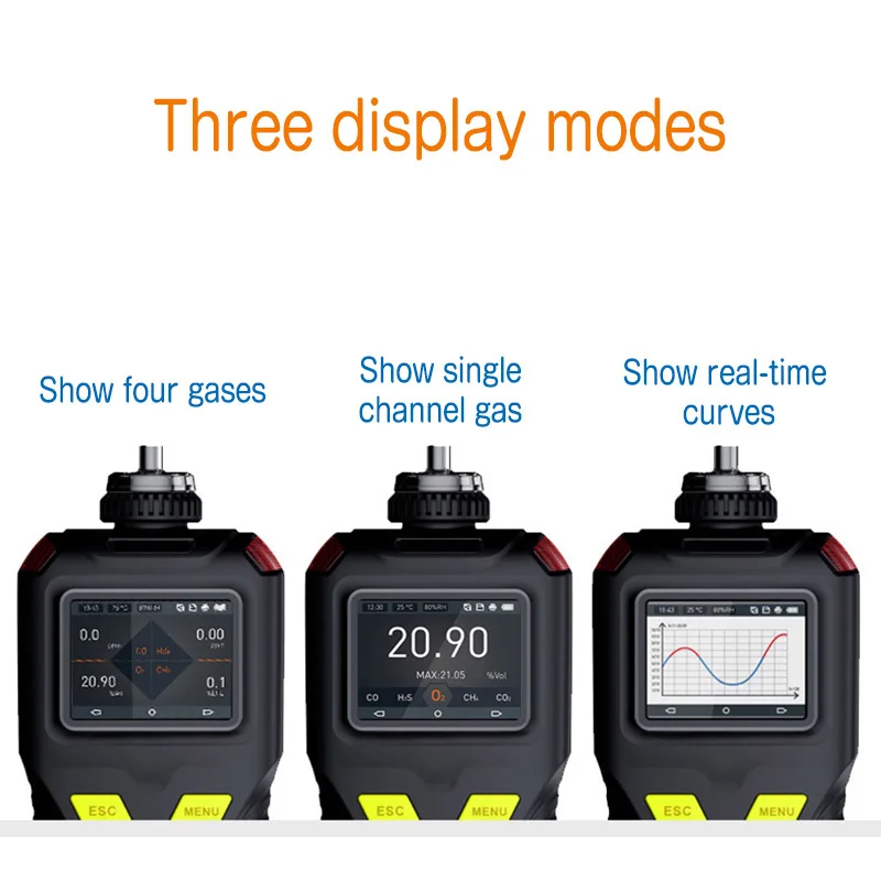 4 в 1 детектор газа кислорода O2 H2S анализатор CO окиси углерода горючих большой