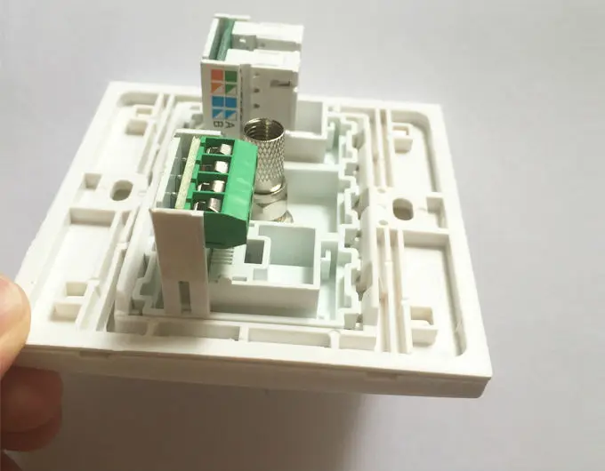 Бесплатная доставка качественная Белая настенная панель 86x86 мм RJ45 + цифровой
