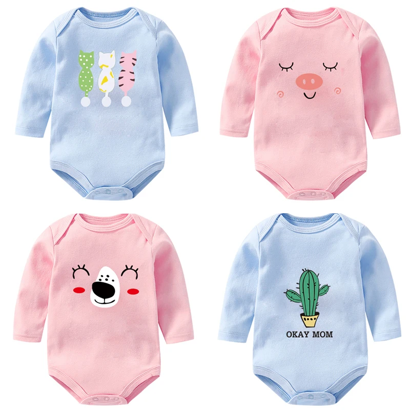 Комбинезоны для новорожденных OkayMom 2 шт./4 шт. Roupas de bebe Детский комбинезон из 100%