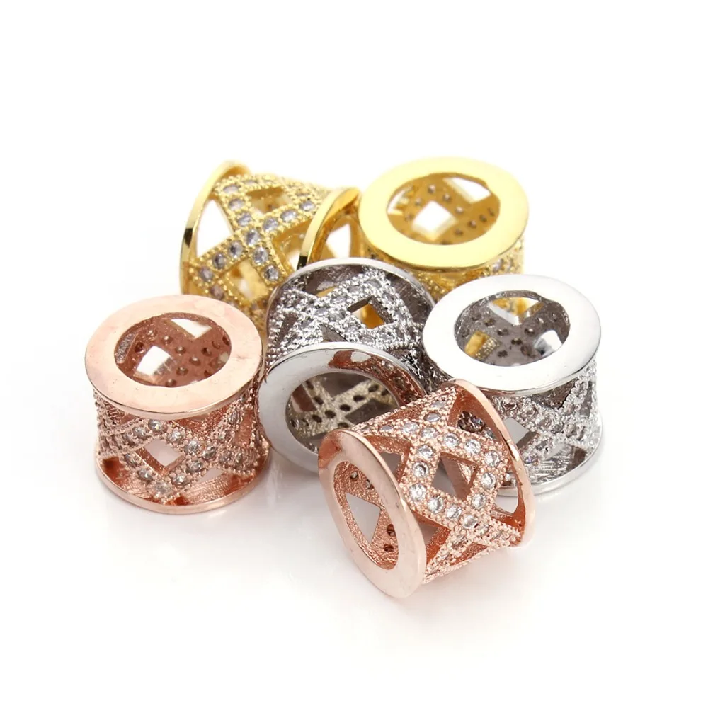 2 шт./лот Родиевые/Золотые/розовые золотые прозрачные бусины-распорки для