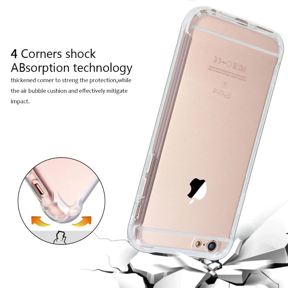 Шокопрочный прозрачный чехол из мягкого ТПУ для iPhone 6 Plus Slim Silicone Capa 8 7 Coque для iPhone 6s Fund on.