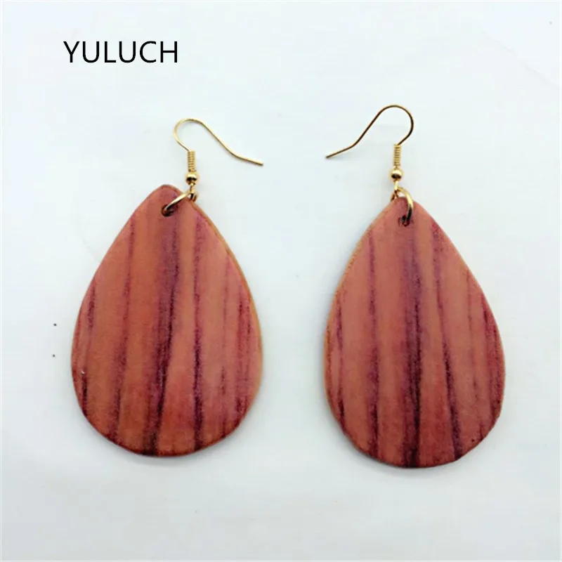 Модные новейшие африканские полые деревянные серьги хорошего качества