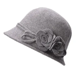 Стильная зимняя женская шапка-Колокол из смешанной шерсти в стиле Центр витанин, теплая Складная шапка-Колокол для женщин, A466