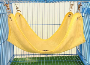 Yellow Теплая плюшевая ткань хомяк Шиншилла гамак морская свинка кролик подвесная клетка для кровати аксессуары, товары для домашних животных - Цвет: Yellow