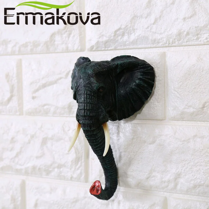 ERMAKOVA Decorative Resin Animal Head Key Holder Wall Hanger Statue Shaped Coat Hat Hook Hanging Rack Home Decor | Дом и сад