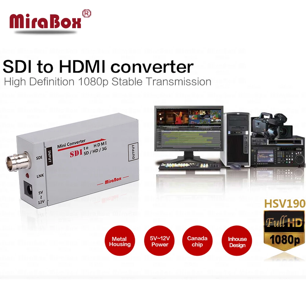 Преобразователь 1080P Mini 3G SDI в HDMI с аудио для HD камеры преобразователь видео мини