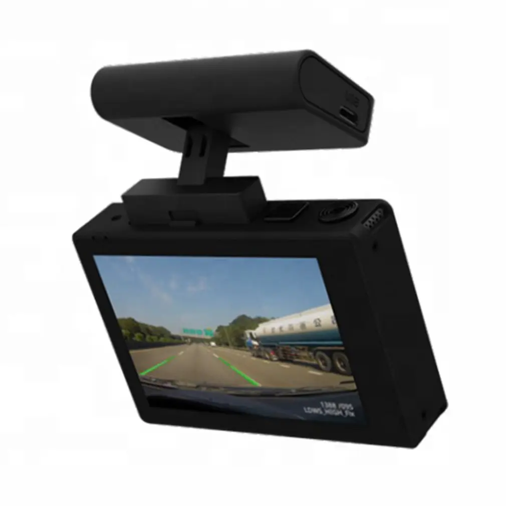 4k двойная Автомобильная камера DVR с магнитным креплением встроенный gps 3 дюймов сенсорный экран на органических светодиодах Экран тире Камера