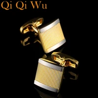 gold cufflinks for mens french shirt designer brand cuff links buttons golden high quality luxury male wedding jewelry men gift