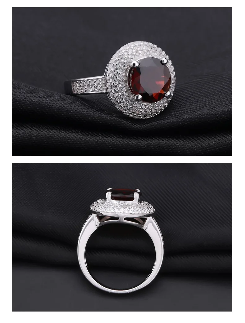Gem's Ballet 3.15Ct натуральный красный гранат драгоценный камень кольцо 925 пробы серебро обручальные коктейльные кольца для женщин хорошее ювелирное изделие