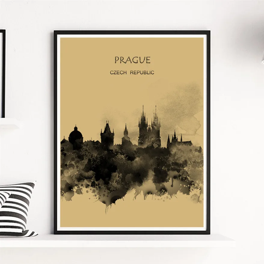 Классический город Прага плакат для дома гостиная спальня кафе-бар Паб Декор