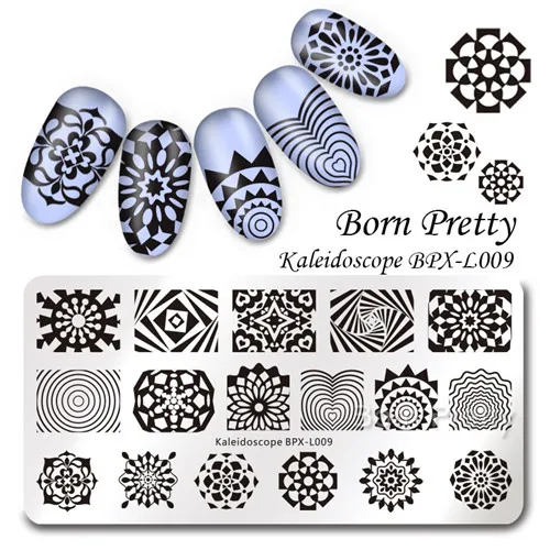 BPX-L009 BORN PRETTY 1 шт ногтей шаблонные штампы пластины Рождество школа время Сердце DIY прямоугольная пластина с изображениями для нейл-арта - Цвет: BPX-L009