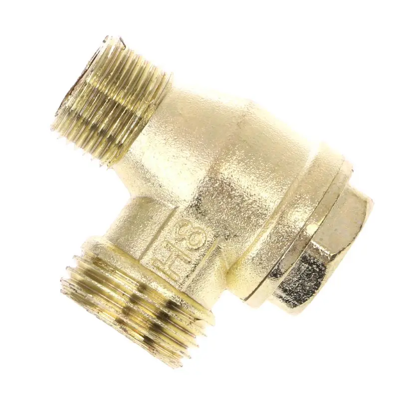 Male Thread 3 Way Metal Air Compressor Check Valve Gold Tone Mar28 | Бытовая техника