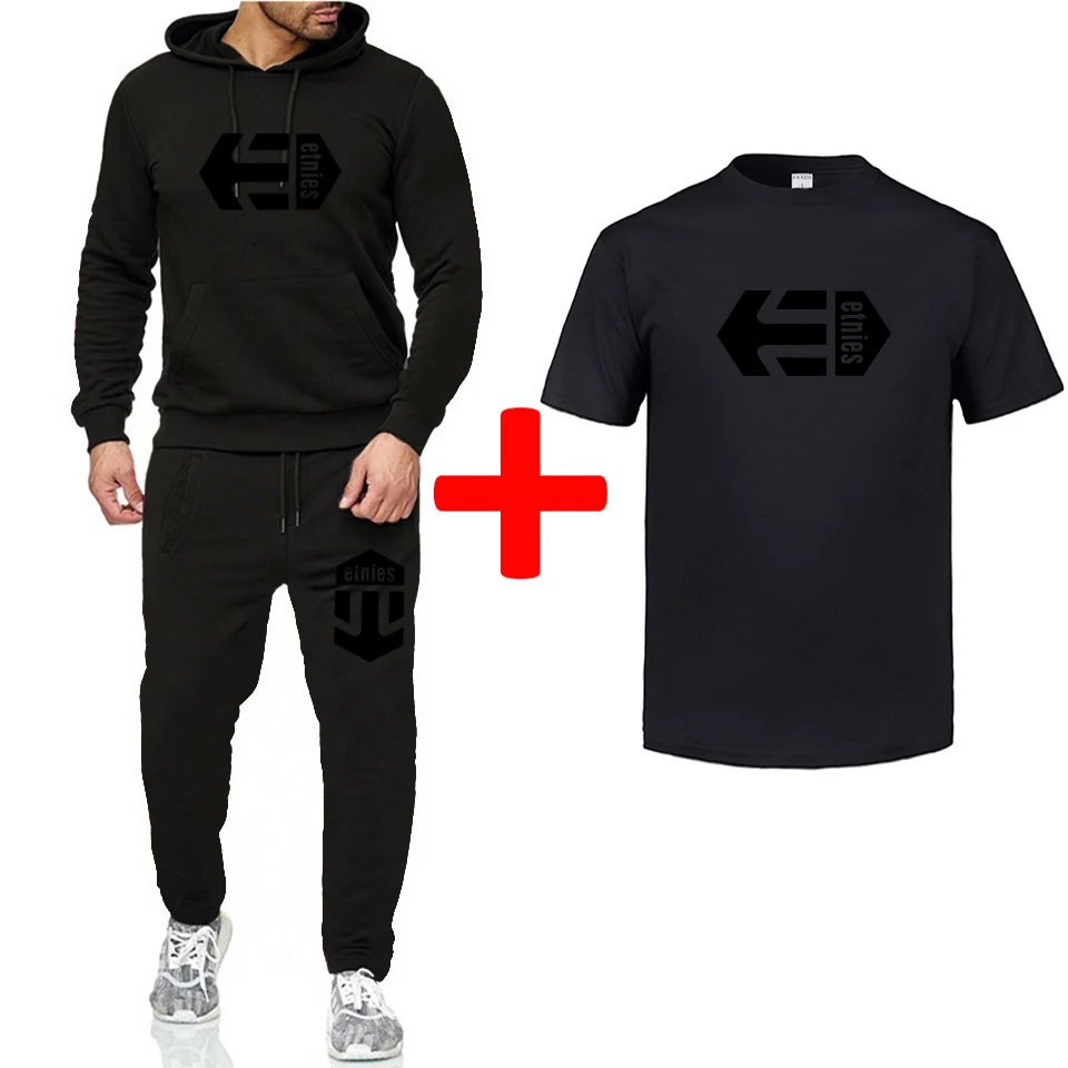 Новейший спортивный костюм Etnies для мужчин из трех предметов брендовая уличная