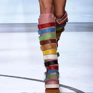 Женские зимние сапоги до колена Sestito на плоской подошве с круглым носком и