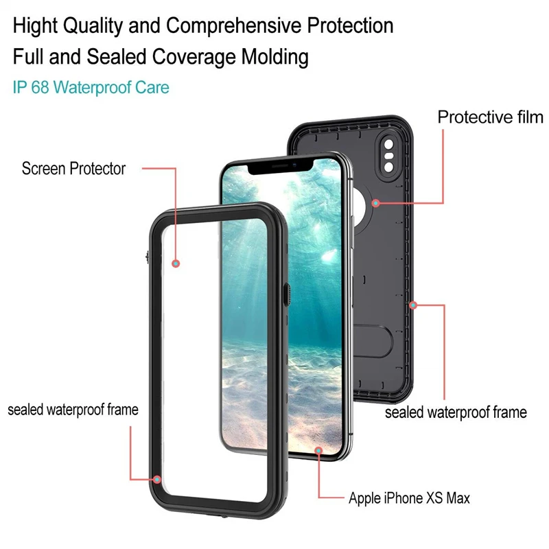 100% реальные Водонепроницаемый чехол для iPhone XR XS Max противоударный бассейн