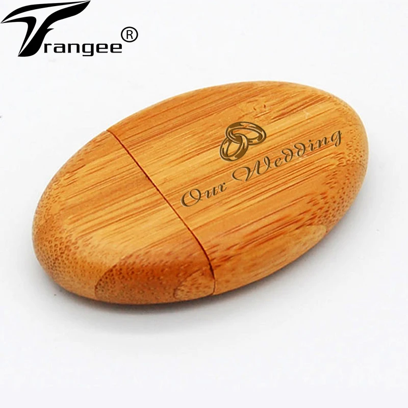 Овальный деревянный USB флеш накопитель Trangee 4 ГБ 8 16 32 64 128 (5 шт. с бесплатным