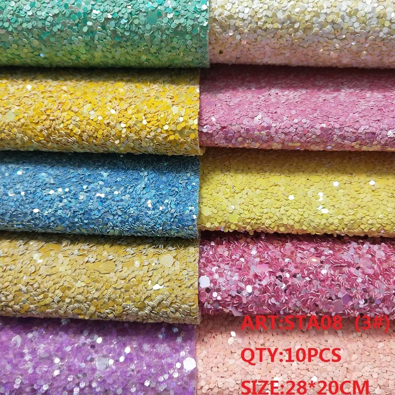 Прозрачный запас 1 комплект (10 шт.) 28x20см Алиса Блестящий Cuero Sintetico массивный блеск