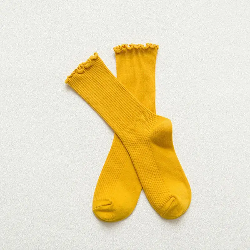 Новые весенне осенние женские кружевные чулки однотонные хлопковые длинные