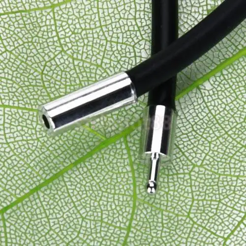 Ожерелье из черного резинового шнура 3 мм с застежкой нержавеющей стали-14 дюймов |