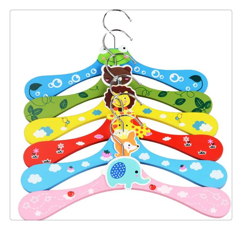 12 шт./Лот Новые милые Мультяшные животные деревянные детские вешалки для одежды