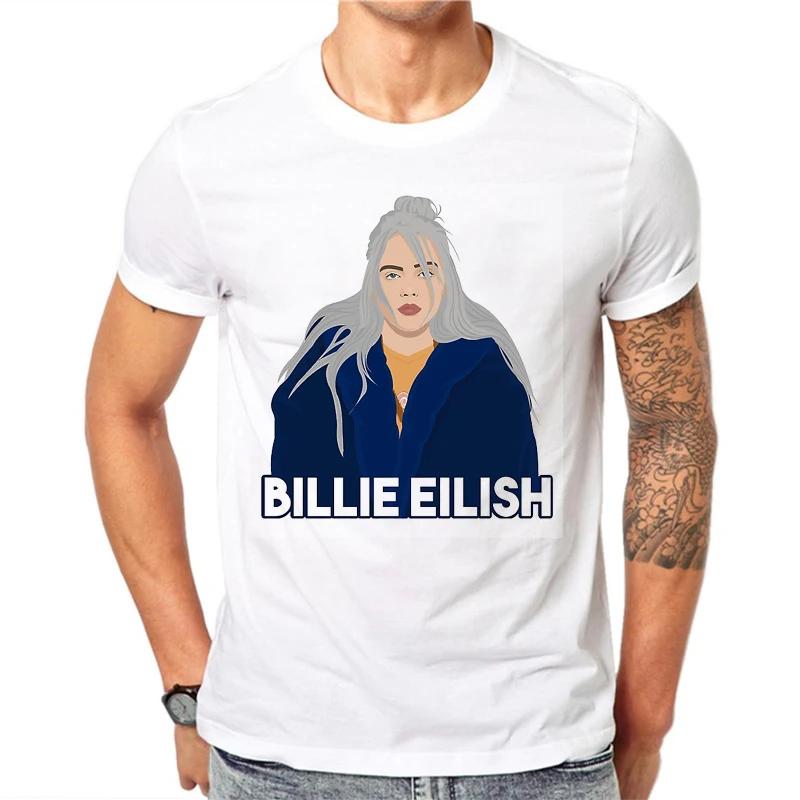 Новая модная футболка Billie Eilish брендовая одежда хип хоп с напечатанным человеком