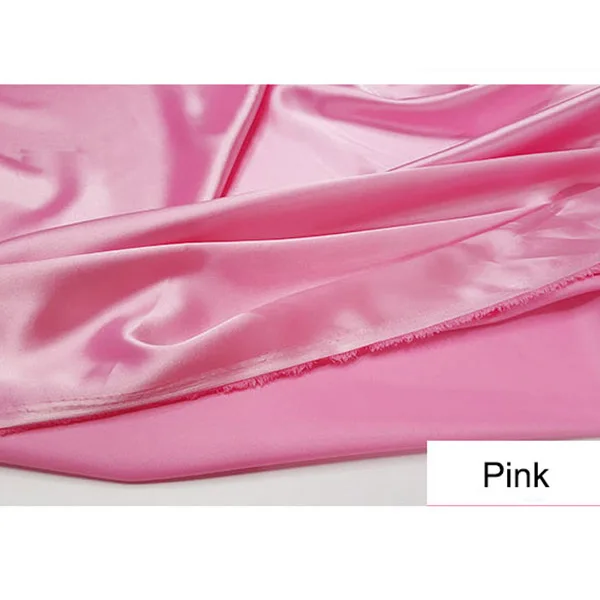 Pink Микро-эластичный имитированный шелк атласная ткань для платья невесты из плотного шармеза для свадебного платья двора - Цвет: Pink