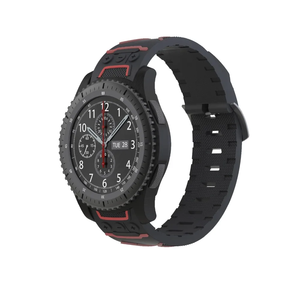 Спортивный силиконовый ремешок 22 мм для часов Samsung Gear S3 Classic/Frontier резиновый