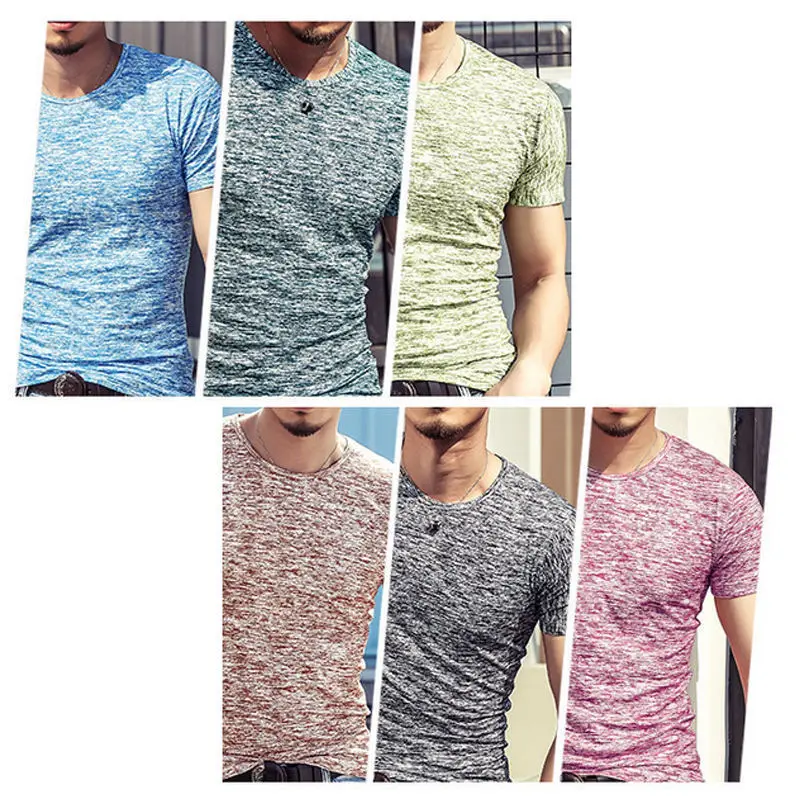 

Men's Fitness Tops Sport T-Shirt Running Shirt Short Sleeve Slim Fitness Gym Tees Bodybuilding Male Outdoor Plus Size