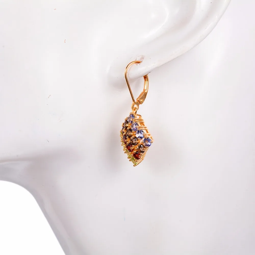 Hutang драгоценные камни и jewelrynatural multi драгоценных камней серьги танзанит камень