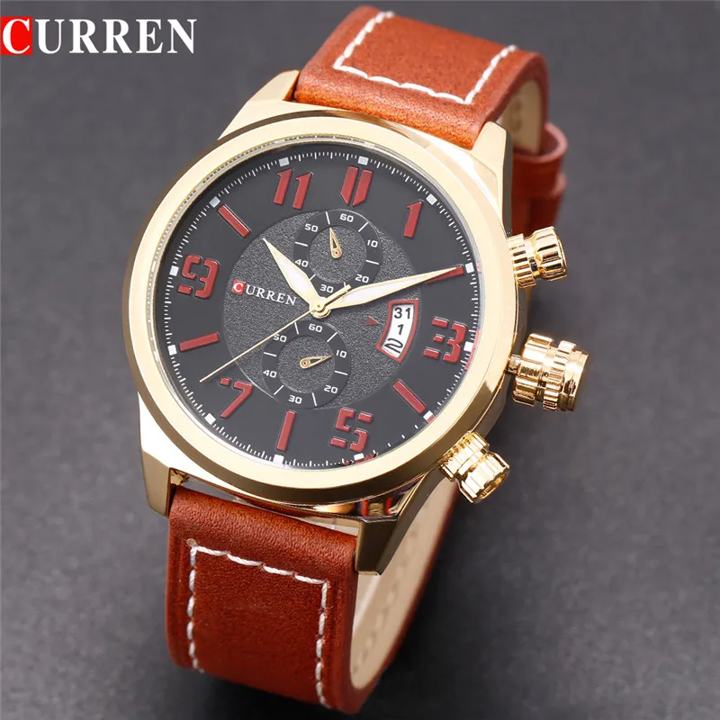 2017 Горячие Водонепроницаемый Мужские Часы Известная Марка Класса Люкс CURREN