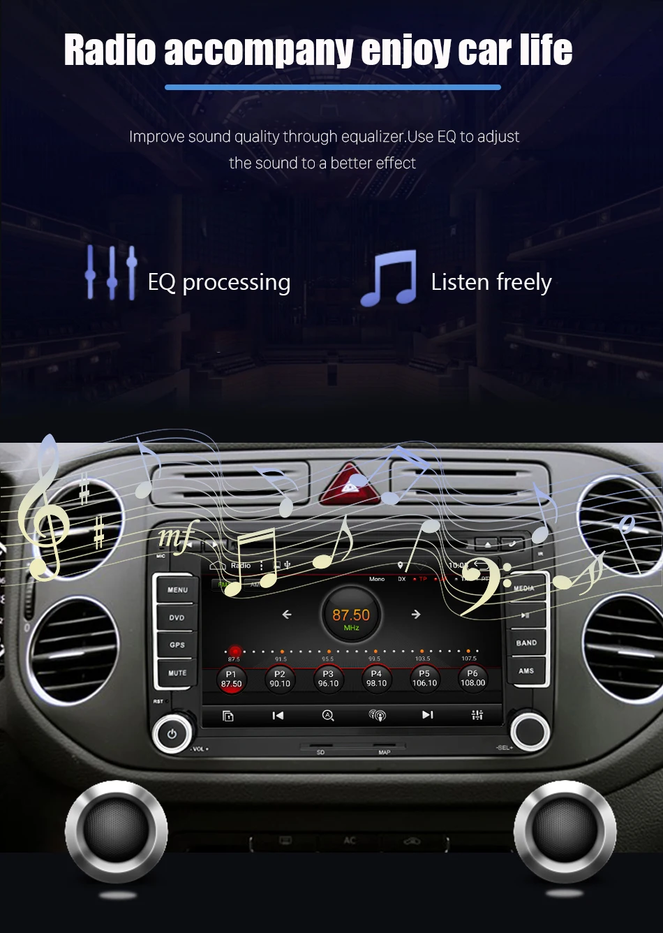 Eunavi 2 Din Android 9,0 автомобильный аудио dvd-плеер радио для VW GOLF 6 Polo Bora JETTA B6 PASSAT Tiguan SKODA OCTAVIA gps навигация