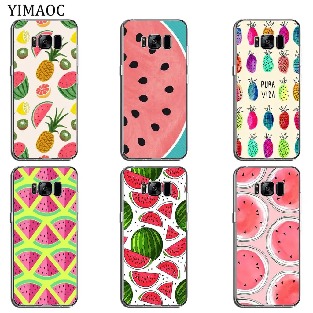 YIMAOC banana watermelon fruit summer Soft Tpu Silicone Phone Case for Samsung Galaxy S10 S9 S8 Note 10 Plus S7 Edge S10e Cover | Мобильные