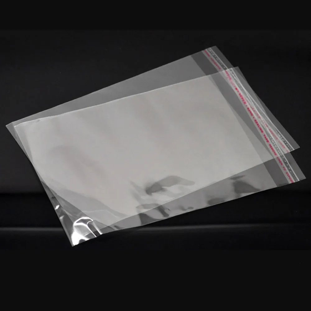 

Doreen Box hot- 100PCs Clear Self Adhesive Seal Plastic Bags 20cmx13cm (Usable Space 17cmx13cm) (B19649)