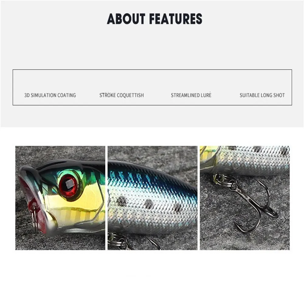 FISHINAPOT 1 шт. лазерный Поппер приманка для рыбной ловли 3D глаза плавающий кренкбейт