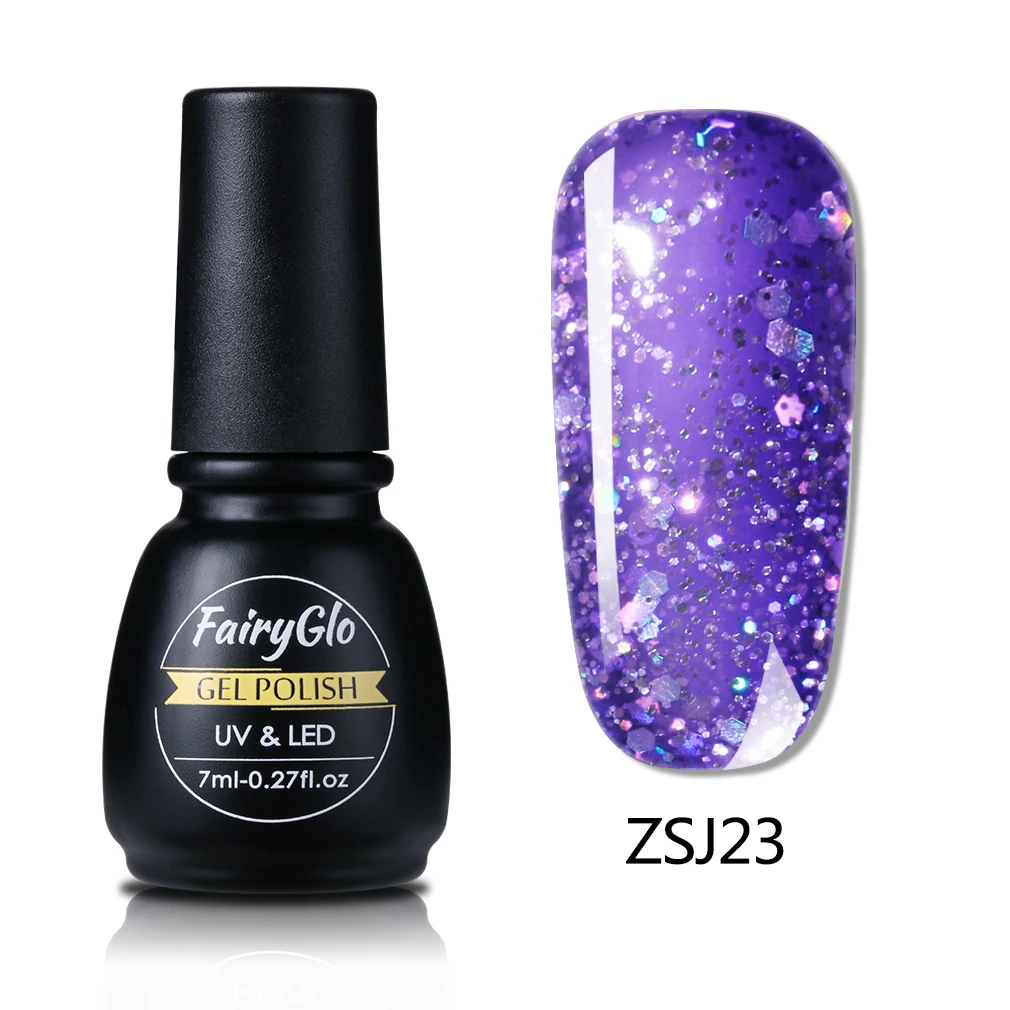 ZSJ23 FairyGlo 7 мл Алмазный УФ-гель для ногтей длинный последний Гибридный Гель-лак краска Лаки лак для ногтей замочить от полупостоянного - Цвет: ZSJ23