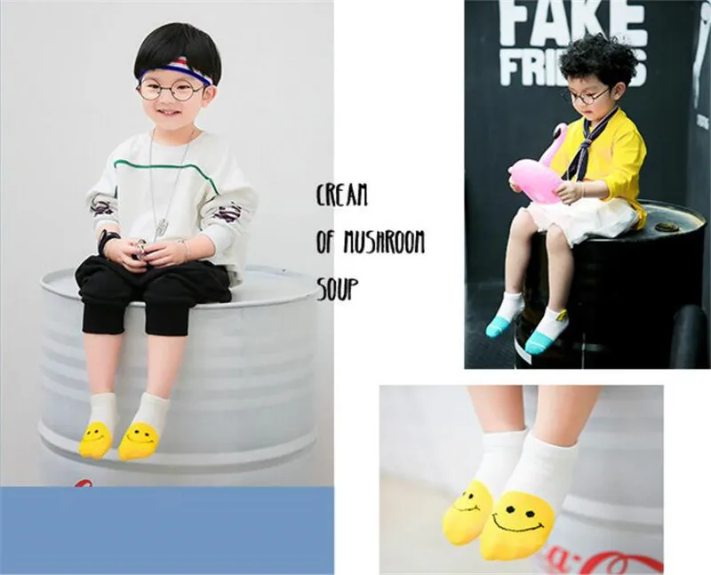 5 Pairs/lot New Autumn Soft Cotton Boys Girls Short Socks Cute Cartoon Pattern Cute Kids Socks for Baby Boys Girls 1-3Y