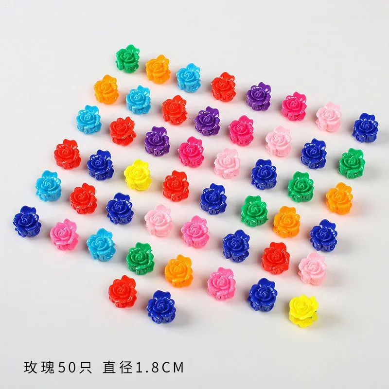 20 наборов девичьих аксессуаров для волос "Кавайные Мини-клешни Модные Новые Коробка Подарок Сладкие Цвета Заколка-роза Цветок Головной убор".