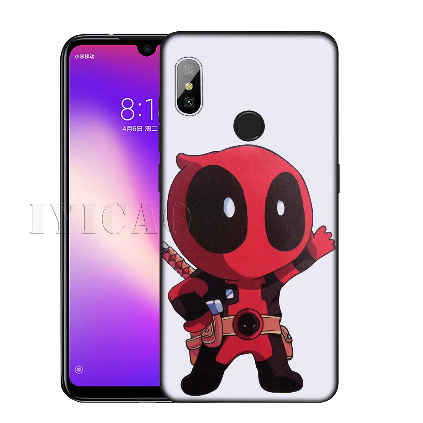 IYICAO Deadpool Soft Silicone Phone Case for Xiaomi Redmi K30 K20 8A 7A 6A 5A S2 GO Note 8 8T 7 5 6 Pro Black TPU Cover |