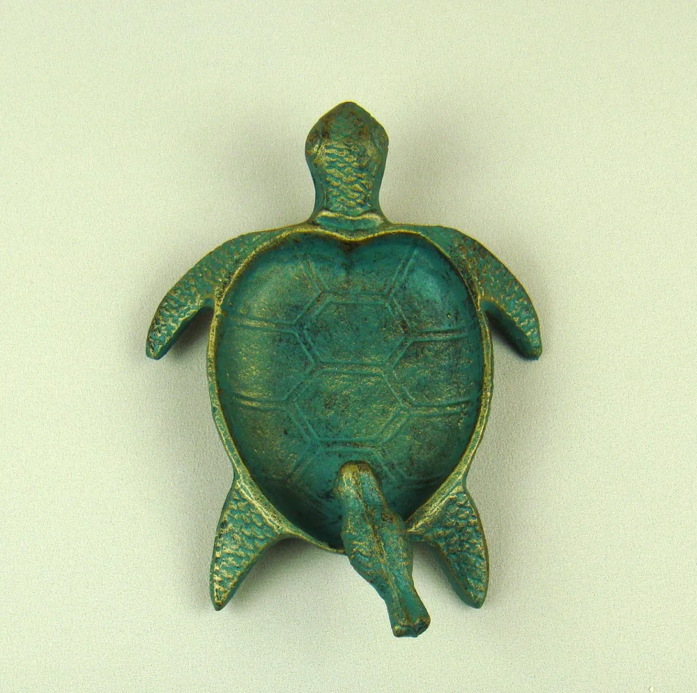 Античная бронзовая тарелка в форме черепахи декоративная медная птица лоток
