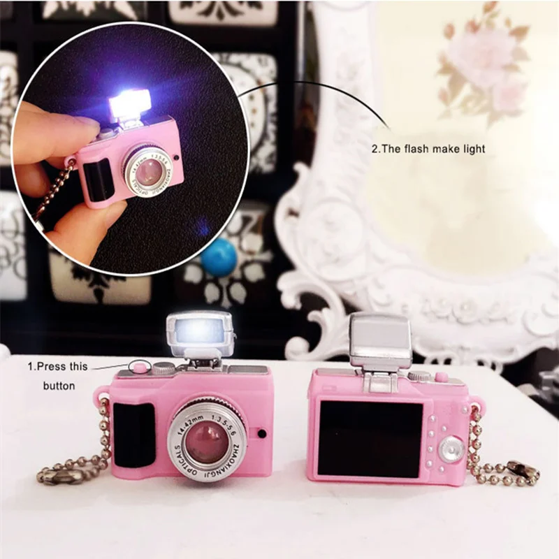 Брелок для ключей с камерой в мультяшном стиле 3D брелок со светодиодной