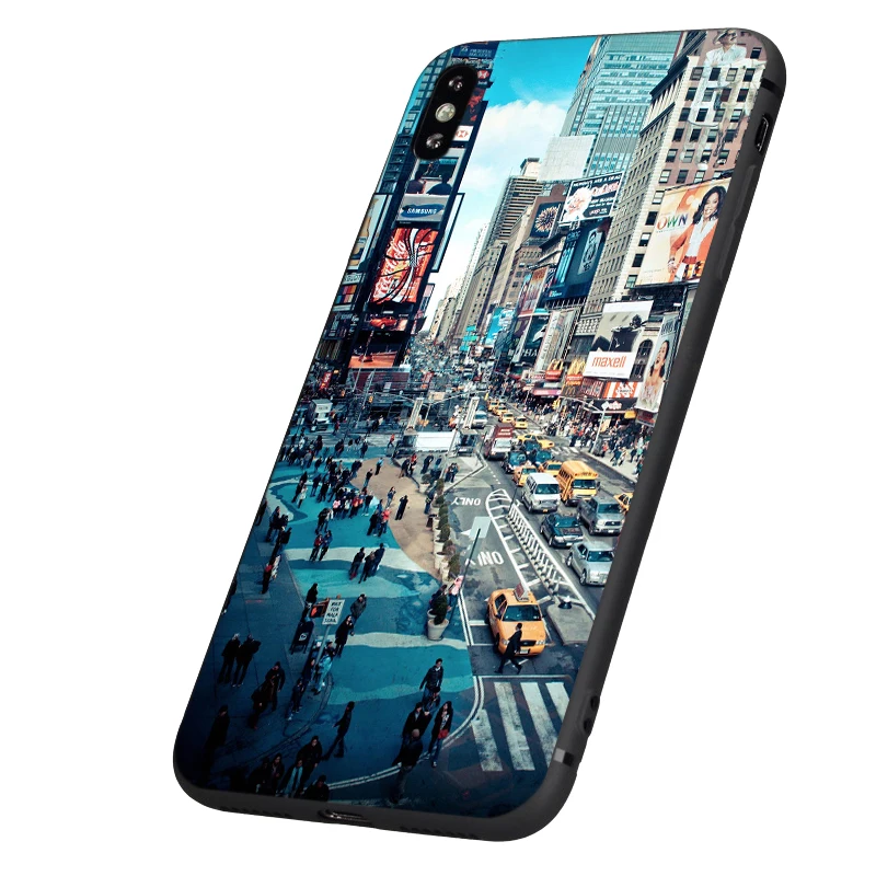 Черный чехол из ТПУ для iphone 5 6 6s 7 8 plus x 10 силиконовый XR XS 11 pro MAX NYC Нью Йорк|Бамперы| |