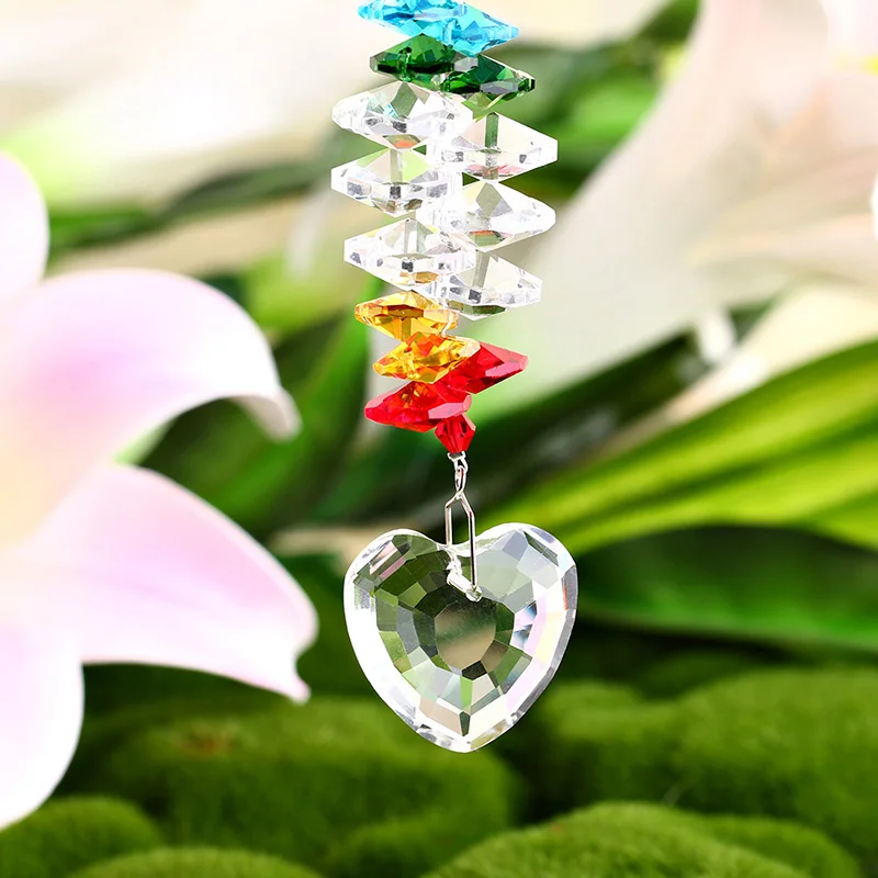 H &amp D оконная подвеска в форме сердца с кристаллами Suncatcher фэншуй Радужная люстра