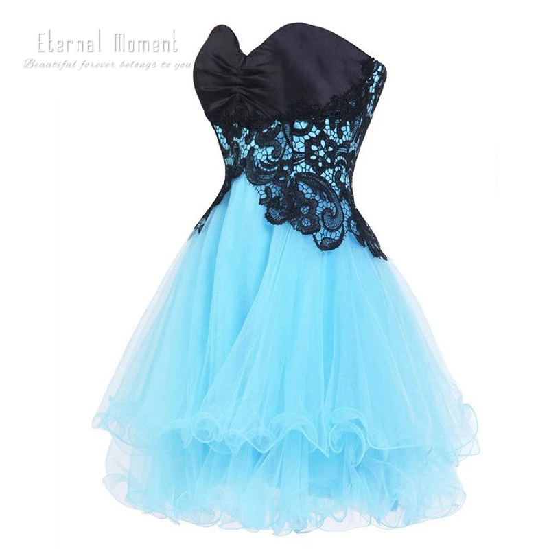Black Lace A Line Sweetheart Cocktail Dress Off Shoulder Short Prom robe de cocktail | Свадьбы и торжества