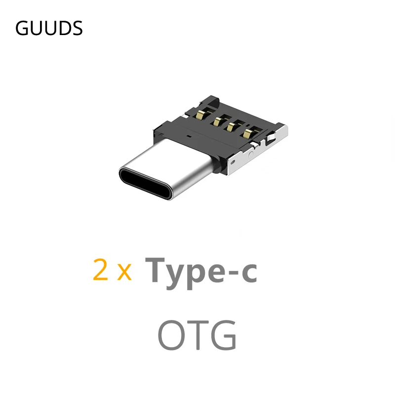 2 pcs Type-C OTG Guuds Ультра маленький Micro usb type-C штекер USB Женский адаптер маленький type-C адаптер типа OTG C OTG разъем type C V8 OTG - Цвет: 2 pcs Type-C OTG