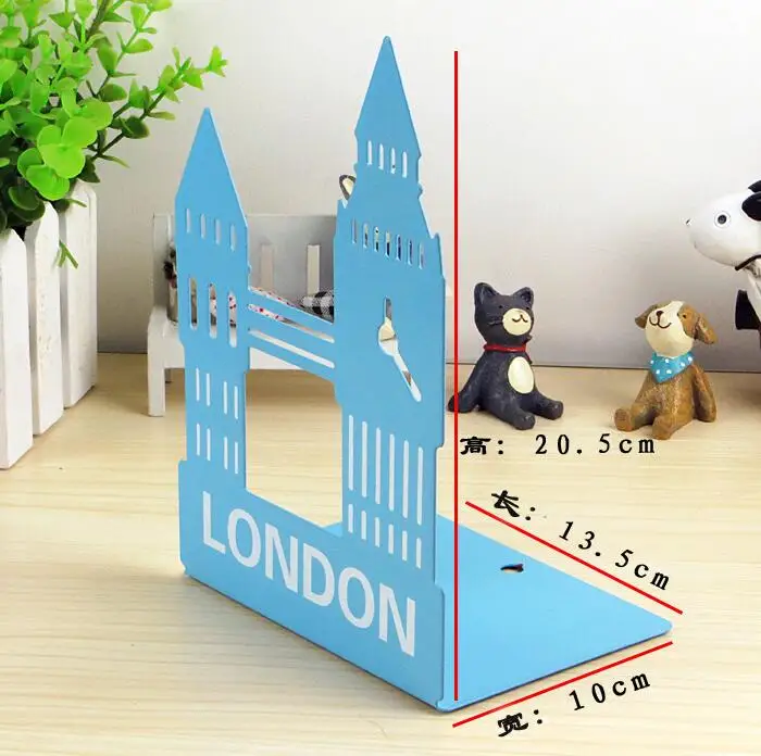 

Metal London Big Ben Bookends , Simple Style Desk Book Organizer as Book Stand