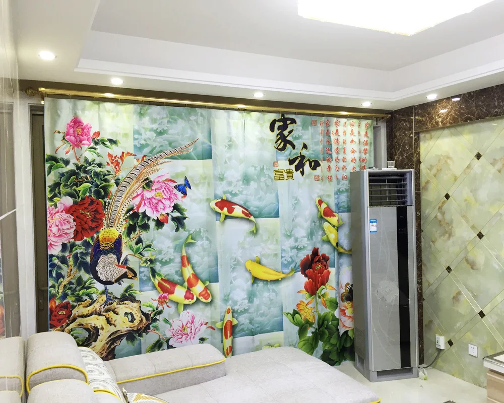 Бутик цифровой 3 d занавеска 100% Затенение шок нефрит резьба законченная печать