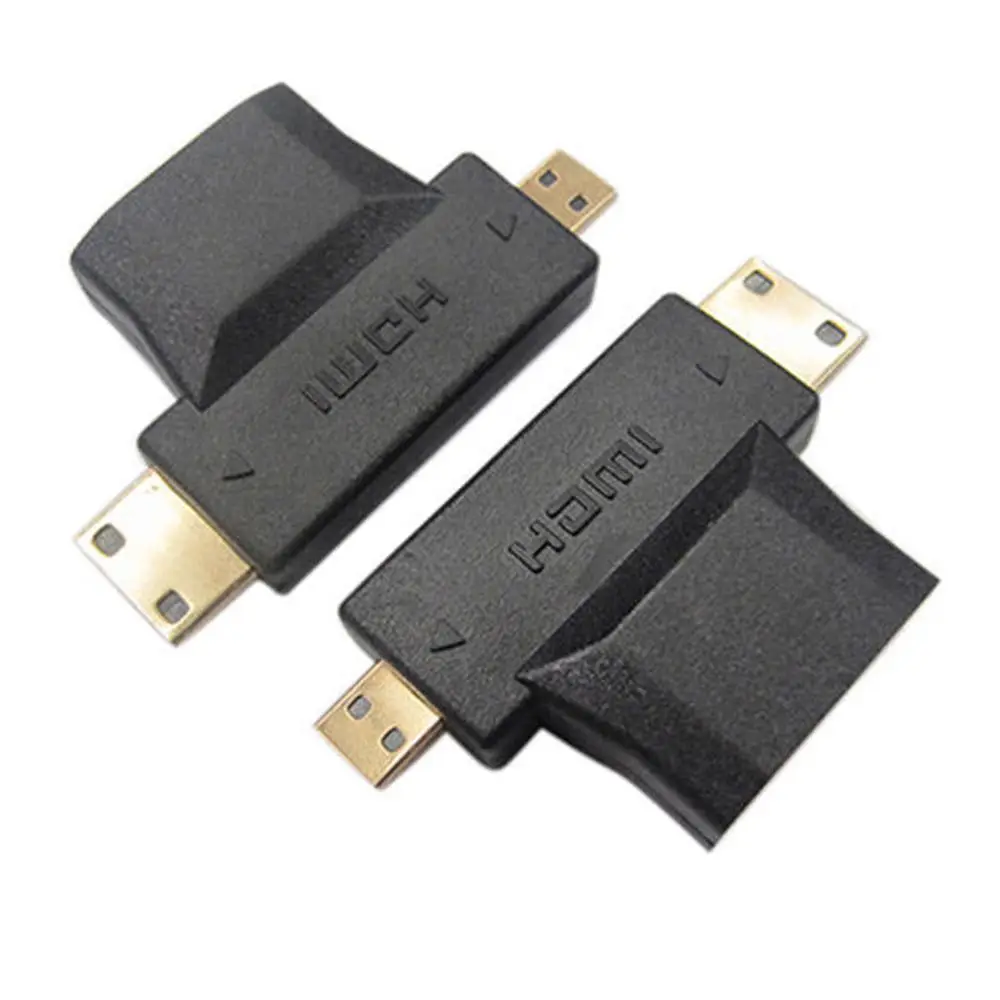 KUYiA 10 шт./лот 3 в 1 HDMI адаптер Женский к Micro / Mini Мужской разъем адаптера (не может