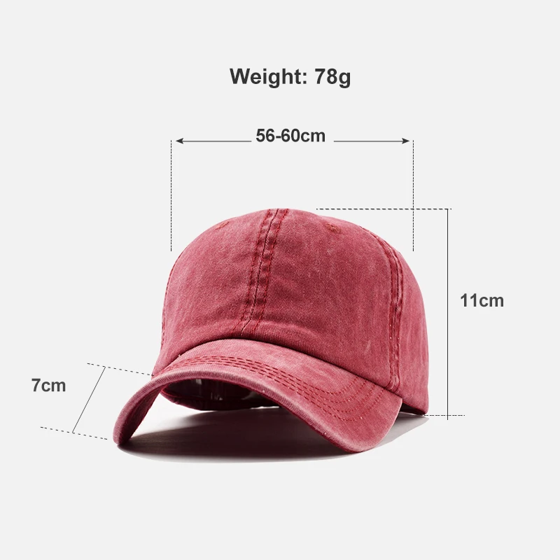 NSK Baseball Cap For Men Women Hip Hop Washed Cotton Snapback Vintage Hat Adjustable Ponytail Casual Simple Style | Аксессуары для